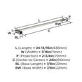 thumbnail image 5 of Amerock Monument Polished Nickel 24 inch (610mm) Towel Bar, 5 of 7