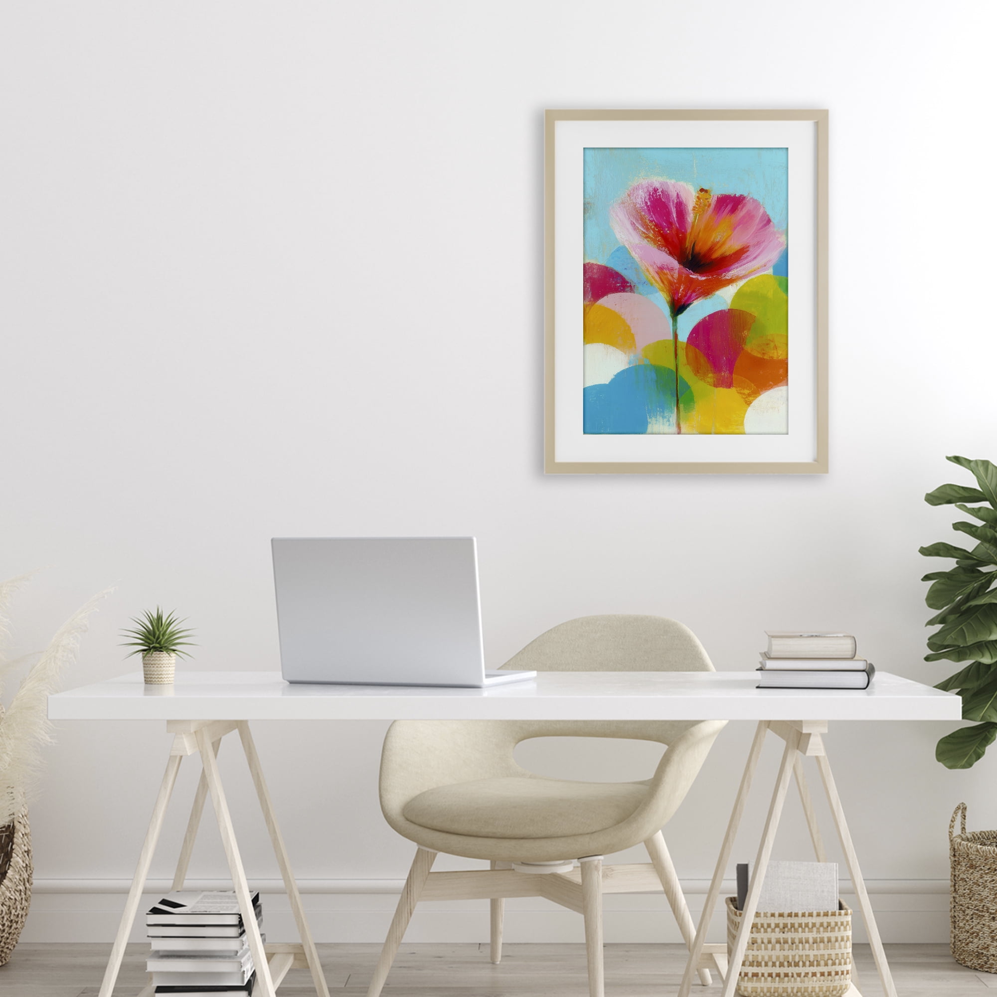 Stupell Industries Hibiscus In The Sun Birch Framed Print Under Glass, design by Chromatic Storm Studio