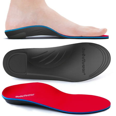 CoSoTower Arch Support Insoles for Flat Feet, Overpronation, Plantar Fasciitis Relief, Orthotic Inserts for Women (6.5-7.5) and Men (5-6)