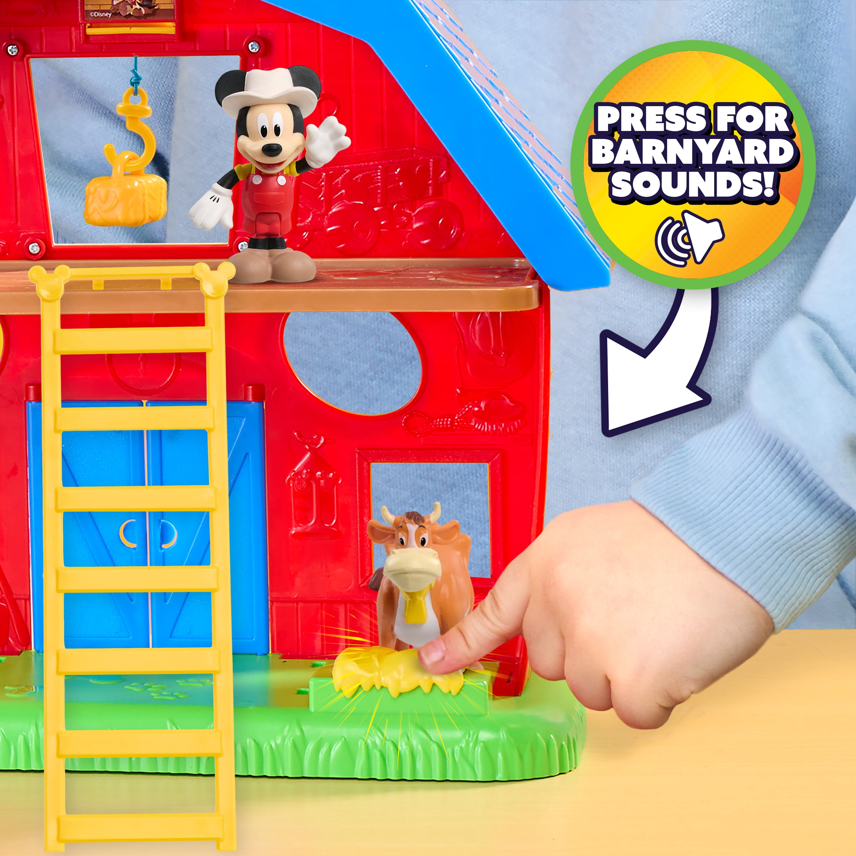 Disney Jr. Mickey Mouse Clubhouse Barnyard Fun Playset with Sounds, 15-pieces, Kids Ages 3+