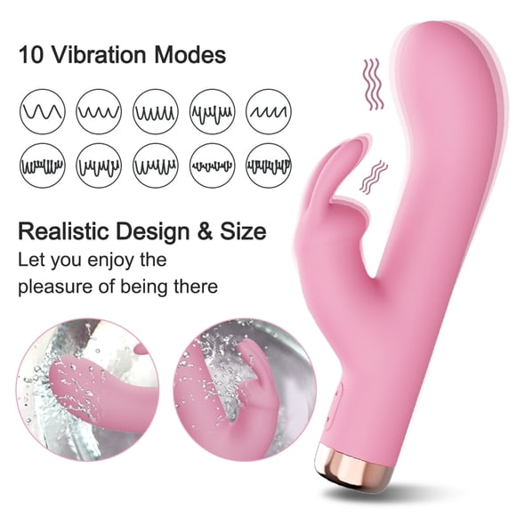 Rabbit Vibrator for Women, G Spot Clitoral Vibrator, Adult Sex Toys for Couple, Purple