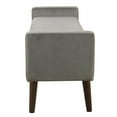 thumbnail image 3 of Saltoro Sherpi Velvet Upholstered Wooden Bench with Lift Top Storage and Tapered Feet, Gray, 3 of 6