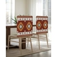 thumbnail image 5 of nqOlkjepod Southwest Chair Covers Set of 8, Decorative Chair Back Cover, Western Brown Beige Geometric Abstract Art Wooden Dining Room Chair Slipcovers Removable Chair Protectors Covers for Party, 5 of 7