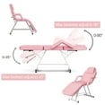 thumbnail image 4 of Massage Salon Tattoo Chair Esthetician Bed, Adjustable Facial Bed with Hydraulic Stool, Removable Headrest, Spa Bed Beauty Barber Massage Equipment, Pink, 4 of 7