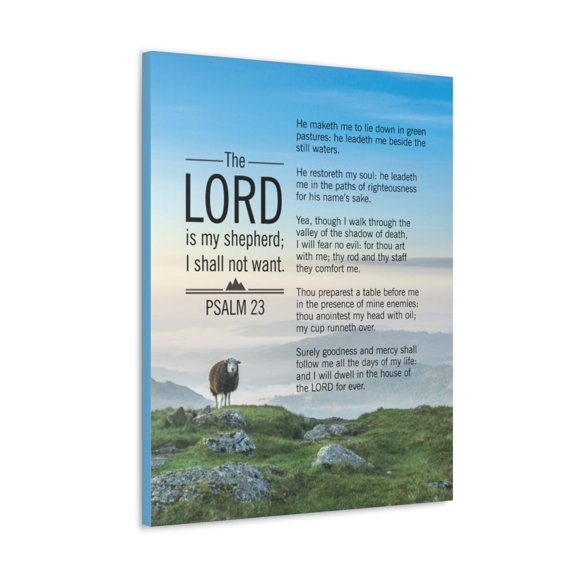 Scripture Walls Psalm 23 Blue Sky Bible Verse Canvas Christian Wall Art Ready to Hang Unframed