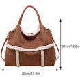 thumbnail image 2 of Bolso de mano para mujer, bolso de mano elegante, bolso Hobo de piel sintética, bolsos de hombro suaves (marrón), 2 of 8