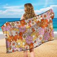 thumbnail image 4 of Kuiaobaty Groovy Flower Print Car Seat Towel Covers Front Seats 60 x 33 Inch Absorbent Microfiber Towels with Storage Bag 60 x 33 Inch Non Slip Car Seat Shield Protector, Orange, 4 of 7