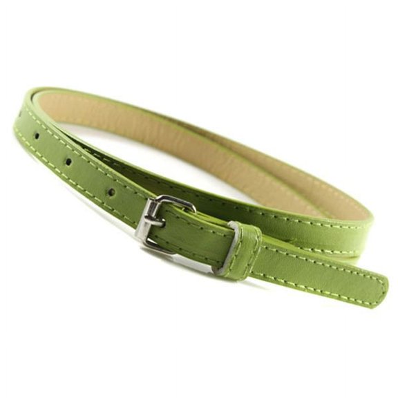 Women Skinny Leather Belt Thin Waist Jeans Belt for Pants in Pin Buckle Belt