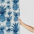 thumbnail image 3 of Shiartex  Pineapple Shower Curtain, Island Themed Minimalistic Tropic Fruity Pineapple Printed Vintage, Cloth Fabric Bathroom Decor Set with Hooks，Soft Blue Cadet Blue White, 3 of 7