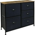 thumbnail image 4 of Sorbus Dresser with 5 Drawers - Furniture Storage Tower Unit for Bedroom, Hallway, Closet, Office Organization - Steel Frame, Wood Top, Easy Pull Fabric Bins (Rustic Black), 4 of 7