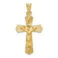 thumbnail image 1 of FB Jewels 14K Yellow Gold Polished Satin and D/C Crucifix Pendant, 1 of 4