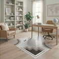 thumbnail image 2 of ODIKA 4'x6' Cream Taupe Geometric Villa Design Washable Area Rug Modern Southwestern Inspired Motif Non-Slip, Chair-Friendly, Flatwoven for Home Office, Under Desk, 2 of 7