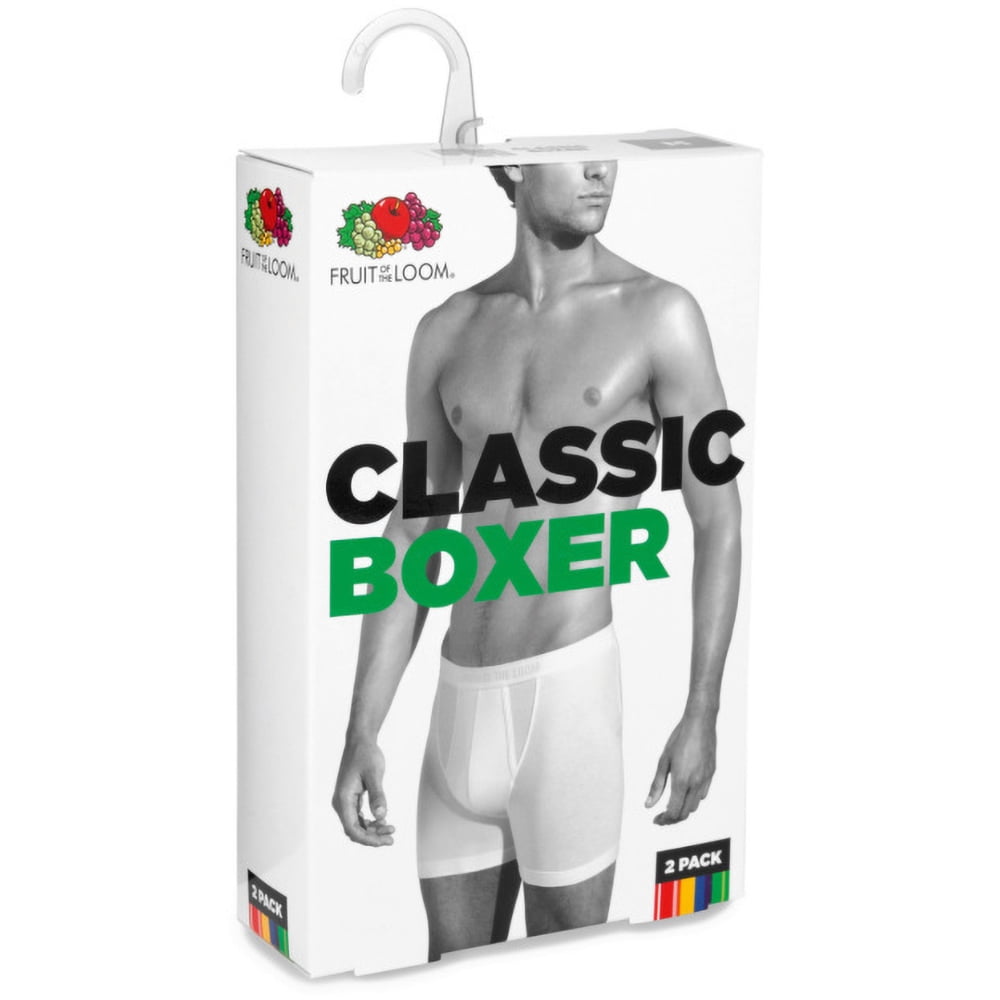 Fruit Of The Loom Mens Classic Boxer Shorts (Pack Of 2) - Walmart.com