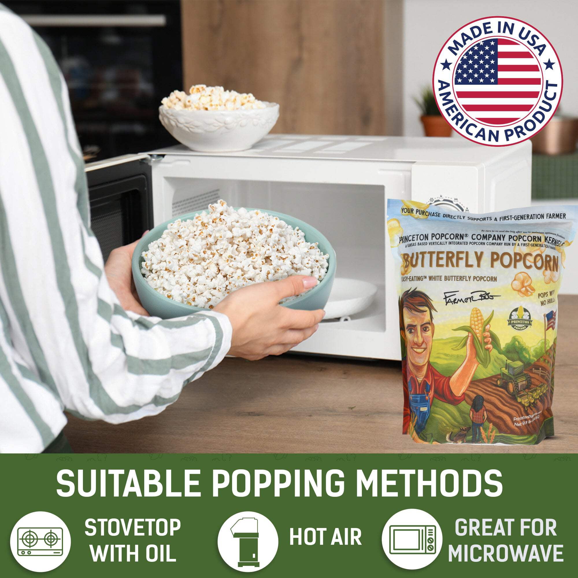 New 50lbs Butterfly Shaped Unpopped Popcorn Kernels