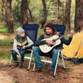 thumbnail image 3 of Gymax 4PCS Patio Dining Chair Aluminum Camping Adjust Portable Headrest Navy, 3 of 10