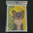 thumbnail image 3 of Summer Sunflowers Longhaired Blue and Tan Chihuahua Greeting Cards and Envelopes Pack of 8 7 in x 5 in, 3 of 3