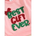 thumbnail image 6 of Suealasg Baby Girls 2Pcs Fall Winter Clothes 1T 2T 3T Toddler Girls Christmas Outfits Long Sleeve Letter Print Sweatshirt and Elastic Waist Pants Set, 6 of 7