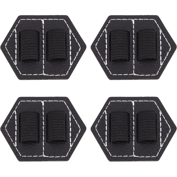 4PCS Black Pen Loop Holder Self-Adhesive Leather Pencil Loop Elastic Band Designed Pen Loop Holders Office Accessory for Pencil Laptop Book Notebooks Journals Calendars Planner