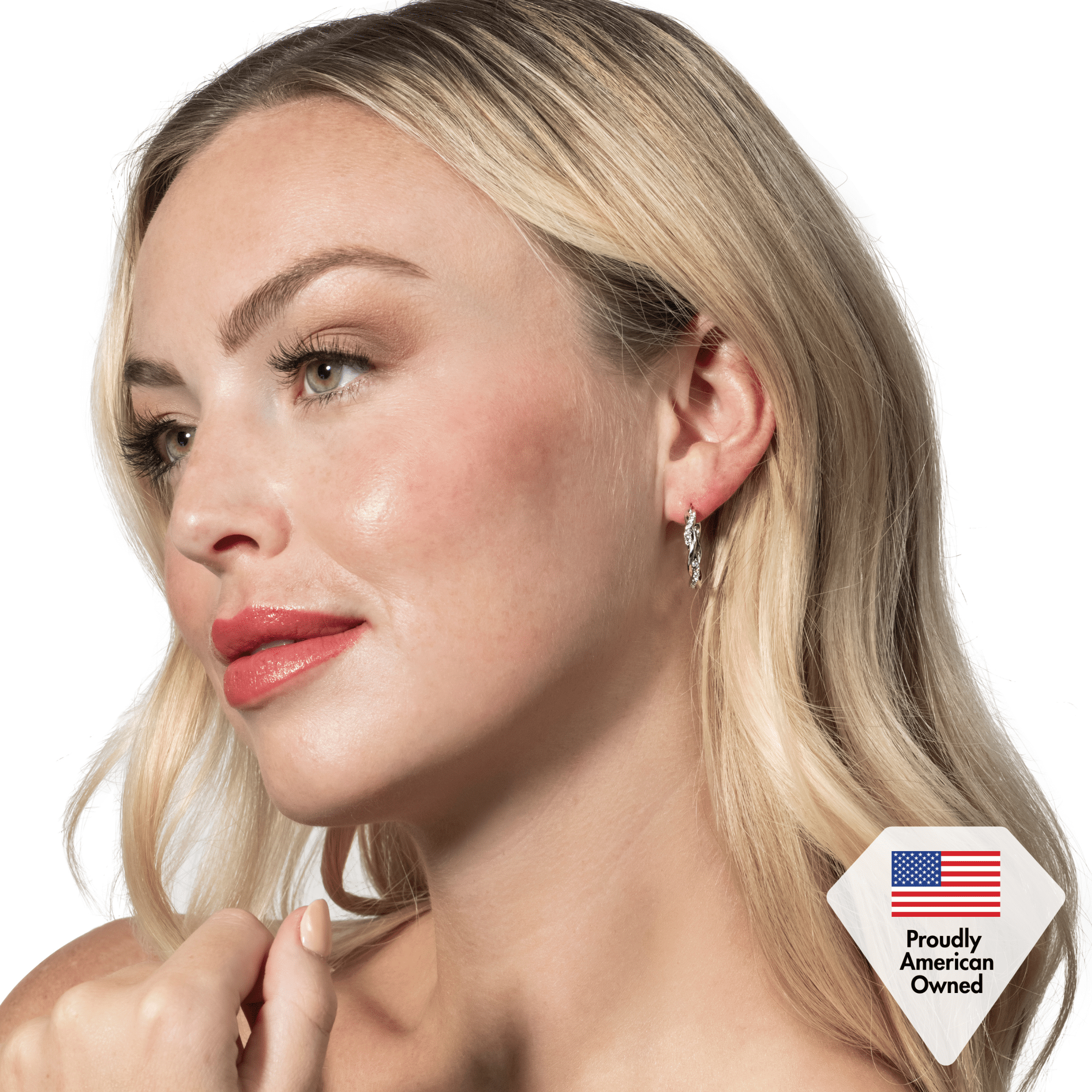 Cate & Chloe Pack of 3 - Bianca, Nadia & Lauren 18k White Gold Plated Earrings with Swarovski Crystals for Women