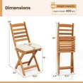 thumbnail image 3 of Costway Folding Patio Chairs Set of 4 with Slatted Backrests and Soft Seat Cushions, 3 of 8