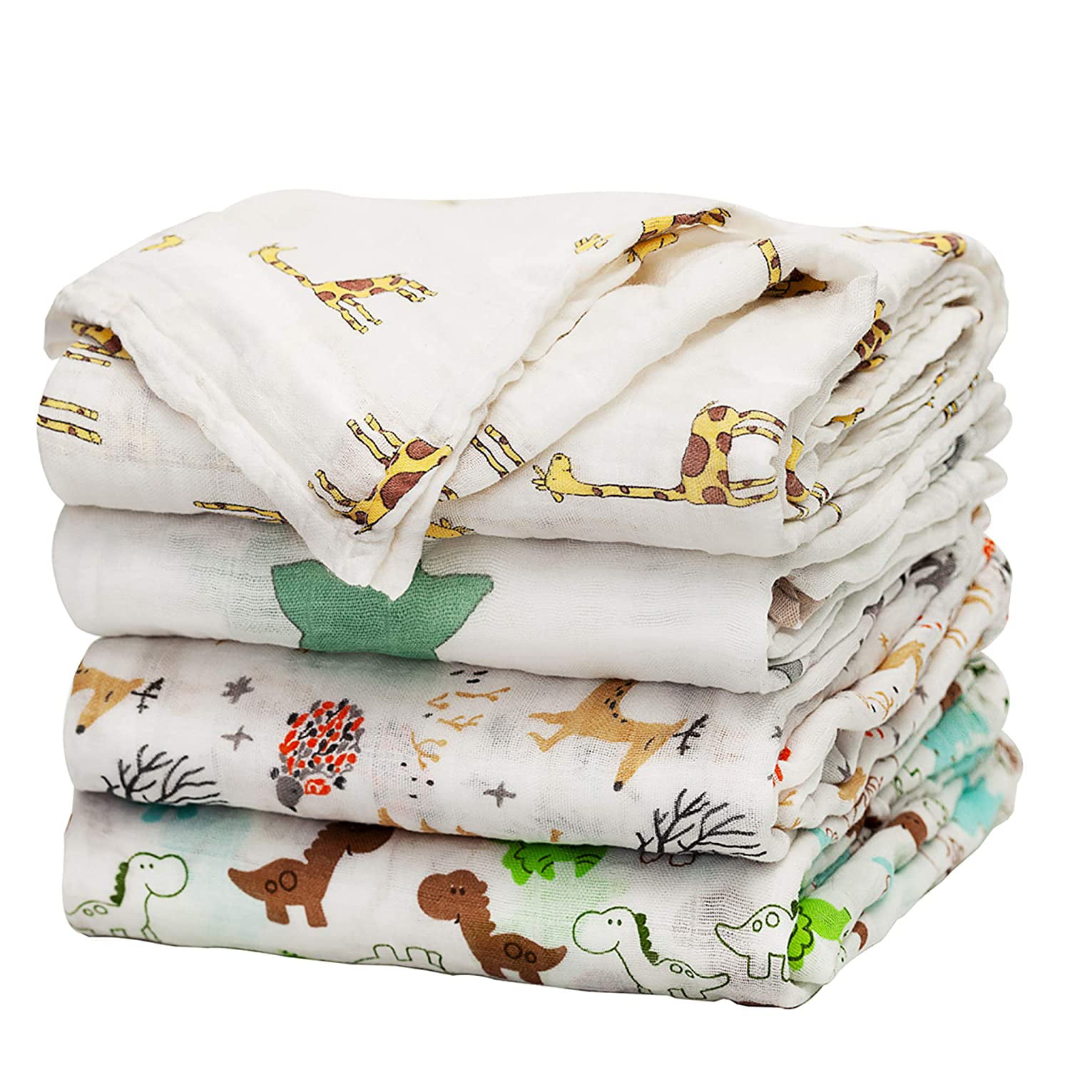 Muslin Swaddle Blankets Fox Infant Receiving Blanket Soft Bamboo 47x47" 