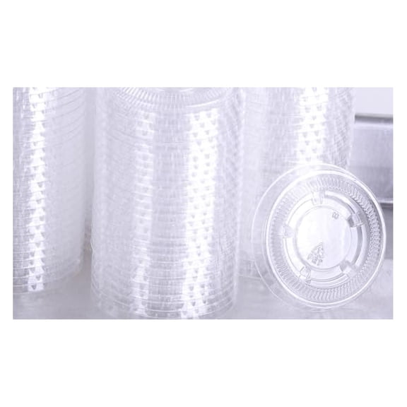 Plastic Lids, PET, .5 oz - 1 oz, Clear, E10004468 (Case of 2,500)