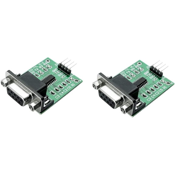 Treedix 2PCS SP3232 Root Module Connector Chip RS232 to TTL Small Board Serial Port Module Flashing Small Board Converter with Transceiver Indicator