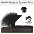 thumbnail image 6 of Costway 2PCS Patio Rattan Lounge Chair Chaise Cushion Canopy Adjustable Tea Table Black, 6 of 10