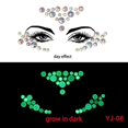 thumbnail image 1 of Pegatinas de tatuajes de taladro brillante para Halloween, pegatina de cara luminosa parpadeante para noche, Bar, fiesta, Carnaval, tatuaje, decoración artística 3D, 1 of 4