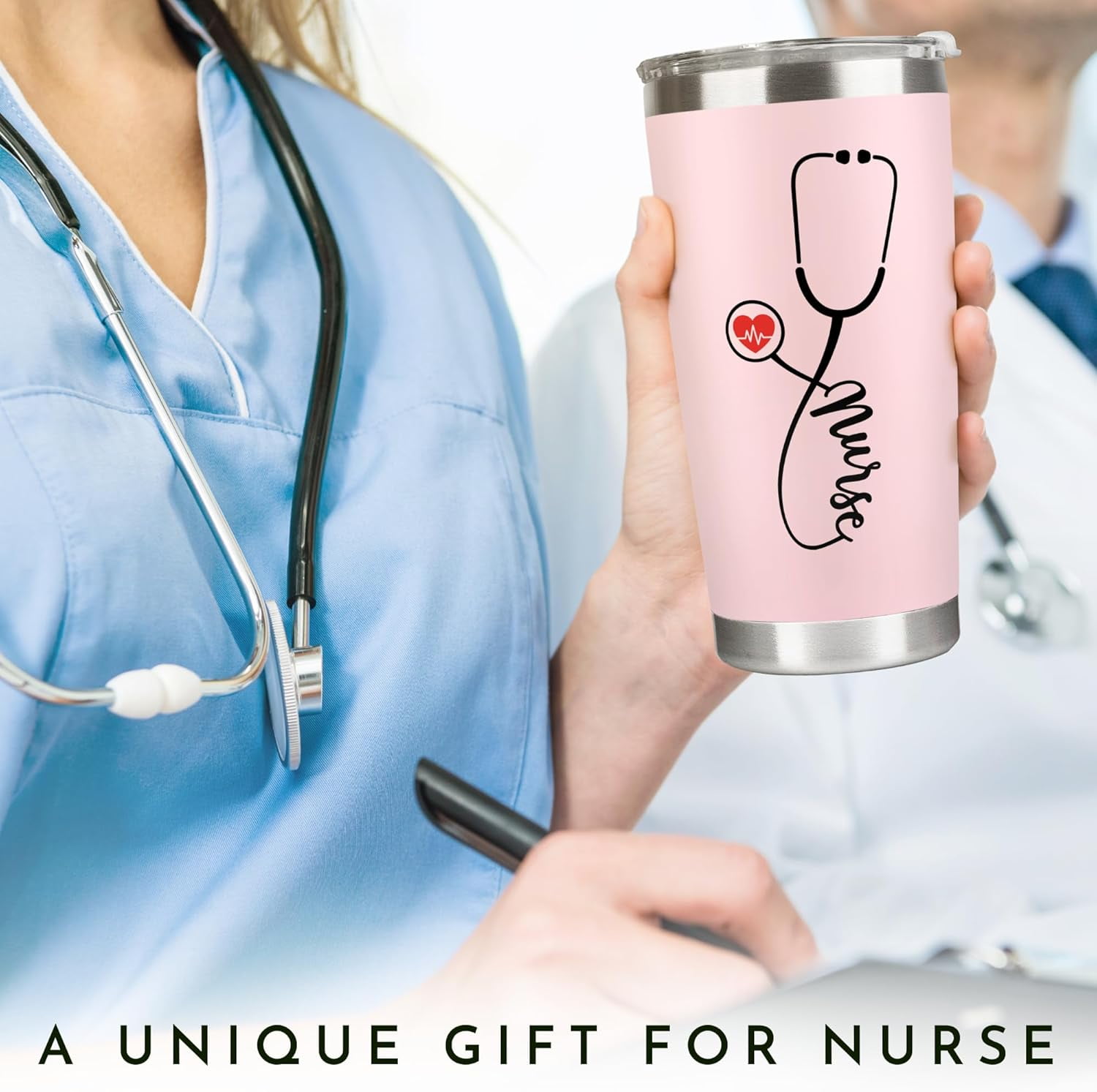Nurse Gifts for Women - Nurses Week Gifts - Appreciation Gift for Nurses - Nurse Rn Lpn Practitioner Gift for Women - Retirement, Graduation Nursing Student Ideas - 20 Oz Pink Tumbler