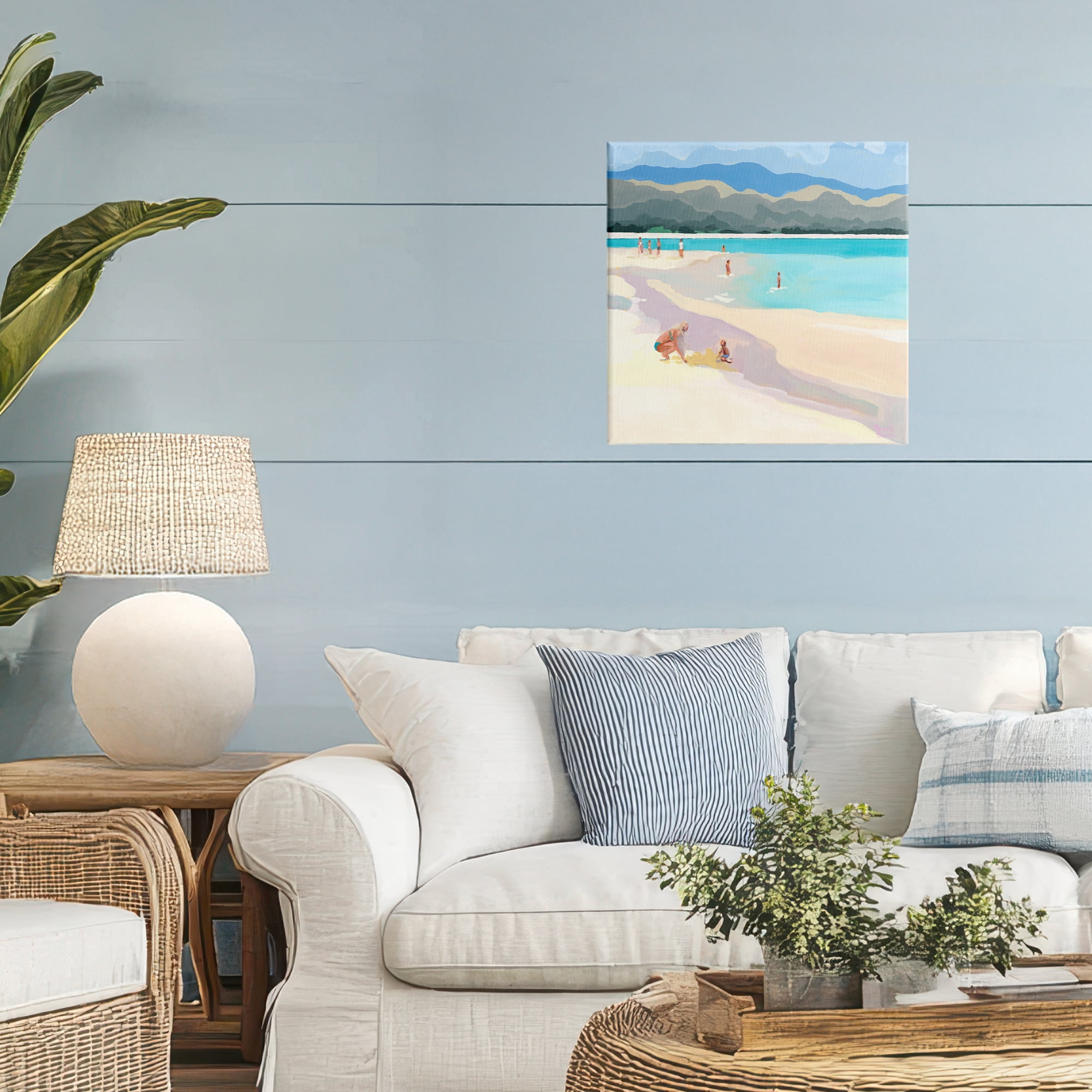 Stupell Industries Mother & Child Beach Scene Canvas Wall Art, design by Meredith Howse