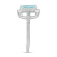 thumbnail image 3 of Believe by Brilliance Women's Fine Silver Plated Aquamarine Cubic Zirconia Ring (Size 7), 3 of 5