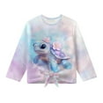 thumbnail image 4 of Xoenoiee Turtle Flower Print Girls Long Sleeve Shirts Tie Hem Fall T-Shirt Round Neck Tops Blouse Pullover Tunic Outfits Fall Clothes, 5-6 Year, 4 of 7
