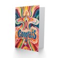 thumbnail image 2 of Artery8 Congratulations Card Congrats Rainbow Trippy Psychedelic Hippy Retro Fun For Him Her Man Woman Girl Boy Wife Husband Greeting Card, 2 of 3
