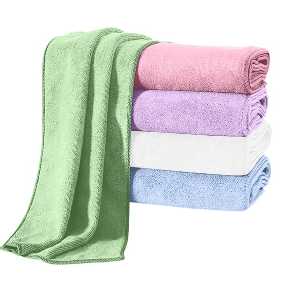OIUR 5Pcs Absorbent Microfiber Towel Quick Drying Washcloth 14" x 30" Skin-Friendly Towel for Bathroom Fitness Sports Yoga Beach