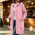 thumbnail image 6 of TGSLY Women's Long Button Down Sweatshirt Lightweight Collared Long Sleeve Cardigan Coat Relaxed Casual Solid Color Fall Winter Jacket with Pockets L, 6 of 8