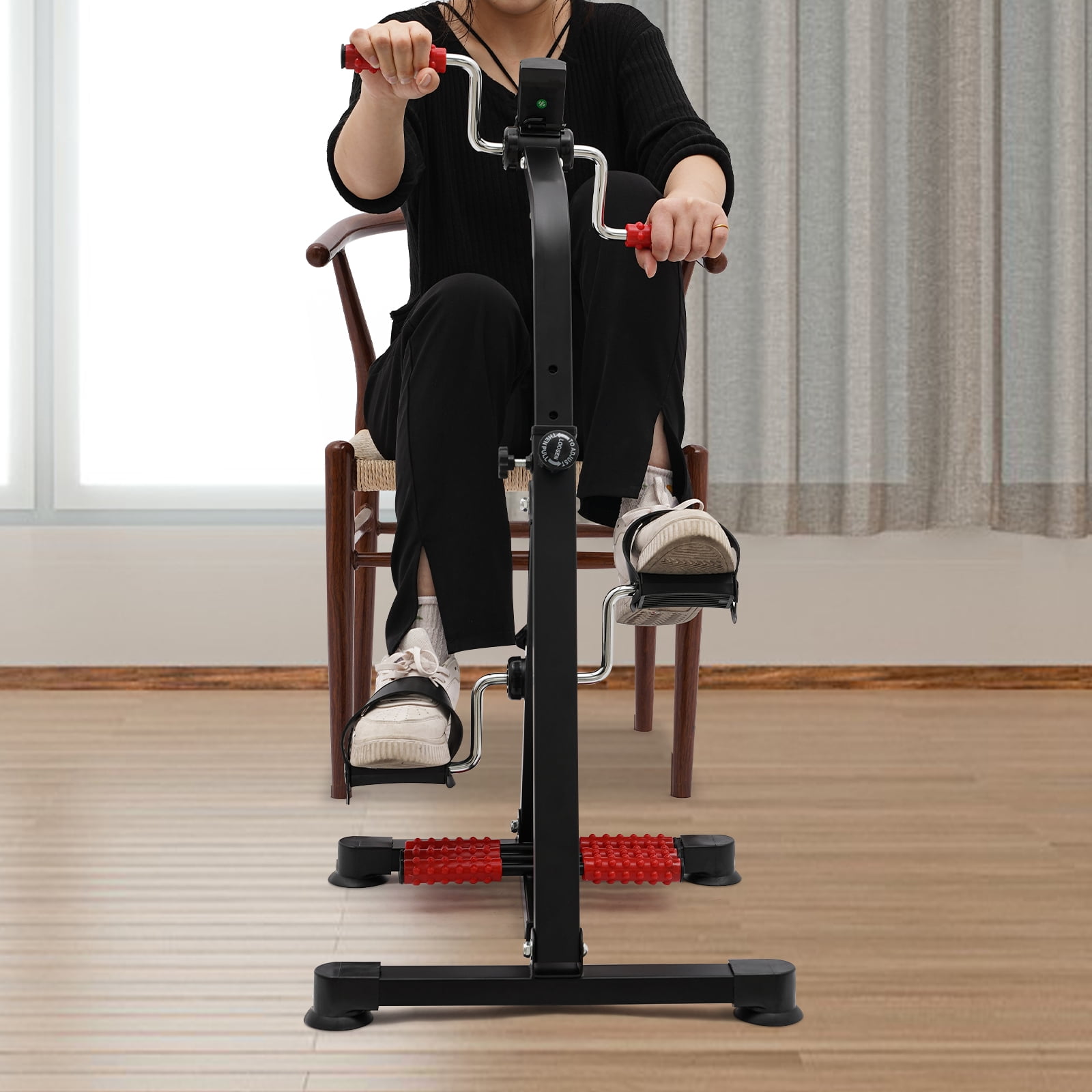 Adjustable Pedal Exerciser Bike with LCD Monitor – Arm & Leg Mini Exercise Machine for Home Rehab & Fitness, Compact & Portable, Quiet Resistance System
