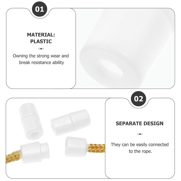 AURARMLET 50 Pieces White Plastic Breakaway Clasp Connectors for Jewelry Making, Rope, Crafts and Projects