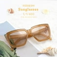thumbnail image 7 of FEISEDY Women Retro Square Sunglasses Trendy Shield Flat Top Shades B2717, 7 of 7