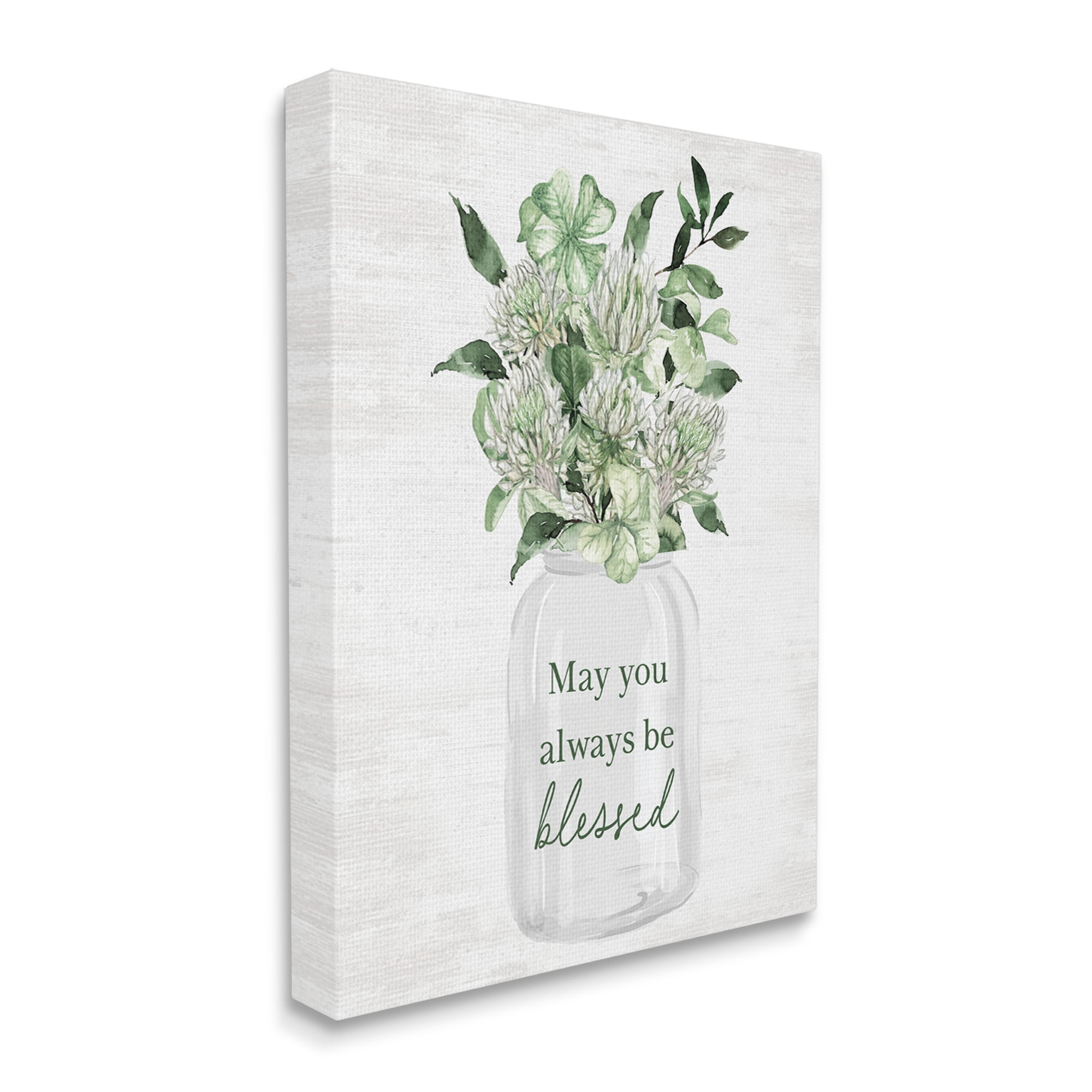 Stupell Industries Be Blessed Herb Bouquet Botanical & Floral Painting Gallery Wrapped Canvas Art Print Wall Art, 16 x 20