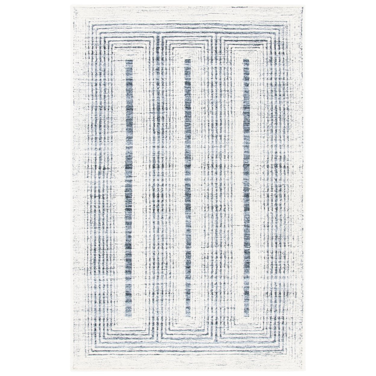 SAFAVIEH Metro Bayon Bordered Area Rug, Dark Grey/Ivory, 6' x 9'