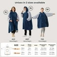 thumbnail image 7 of Winthome Wearable Blanket Hoodie Oversized Big Hooded Blanket Soft Warm Sweatshirt Sherpa Fleece Blue & Gray with Deep Pockets for Unisex 4.5-6ft, 120-160lb M, 7 of 7
