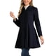 thumbnail image 4 of Abrigo de Invierno A-Line de INSPIRE CHIC para Mujeres, Manga Larga, Cierre de Botón Simple, Hemo Peplum, Talla L, Azul Oscuro, 4 of 6