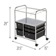 Honey Can Do Rolling File Cart With Five Drawers, Black