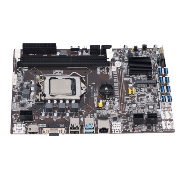 Placa Base Para Minero B75, 8 Interfaces USB3.0 DDR3 LGA 1155 DDR3, Placas Base Para Minero, Fuente De Alimentación Trifásica, Material PCB Para ETH
