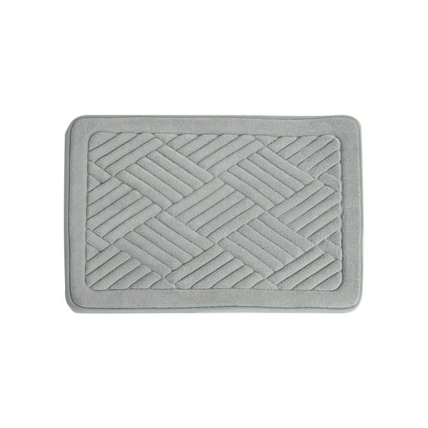 Alfombrilla de baño absorbente antideslizante de terciopelo suave y espuma. Alfombra de baño lavable a máquina de secado rápido para ducha, bañera, cocina, sala de estar y entrada.