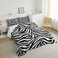thumbnail image 3 of Homewish Teenagers Zebra Print Bedding Comforter Set 2pcs,Woodland Animal Print Lines Twin Comforter Sets Microfiber,Abstract Geometric Stripes Breathable Bedding Set,Luxury Bedroom Decor, 3 of 8