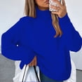 thumbnail image 6 of Comdrip Oversized Sweater Women, Women's Long Sleeve Jumper Tops 2025 Fall Chunky Knit Pullover Cozy Knit Loose Casual Trendy Pullover Tops Womens Mock Neck Sweater Blue XL, 6 of 9