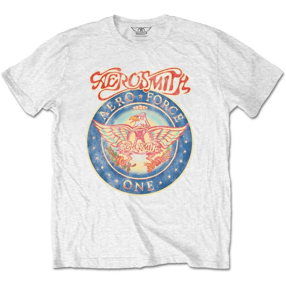 Aerosmith Men's Aero Force T-Shirt White Small | Officially Licensed Merchandise