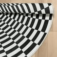 thumbnail image 4 of Well Woven Apollo Vortex Modern Checkered Black Ivory Printed Distressed Machine Washable 6'7" Round Rug, 4 of 4